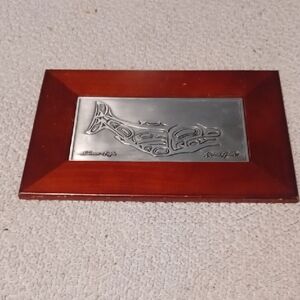 Vintage Roxana Leask "Salmon & Eagle" Replacement Wood Box Lid